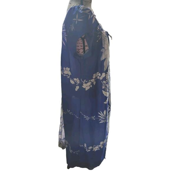 Vintage Hilo Hattie Hawaiian Dress Women’s Maxi VTG XL Blue Floral Style #613 - Picture 12 of 12
